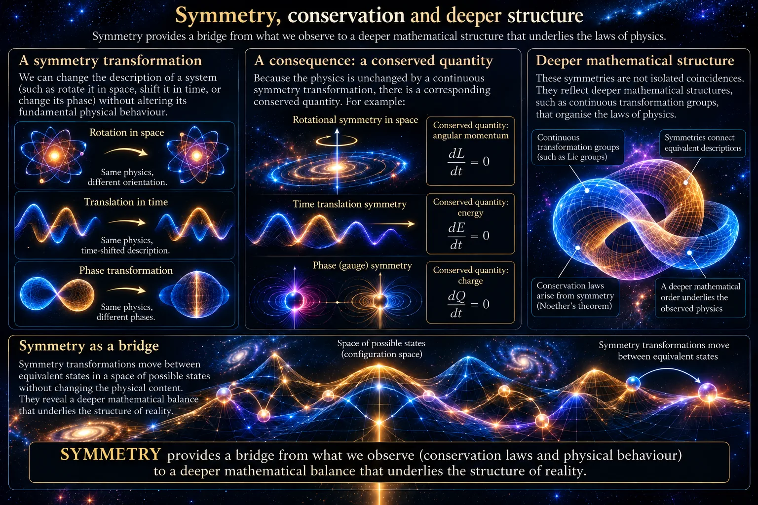 Symmetry, conservation and deeper mathematical structure