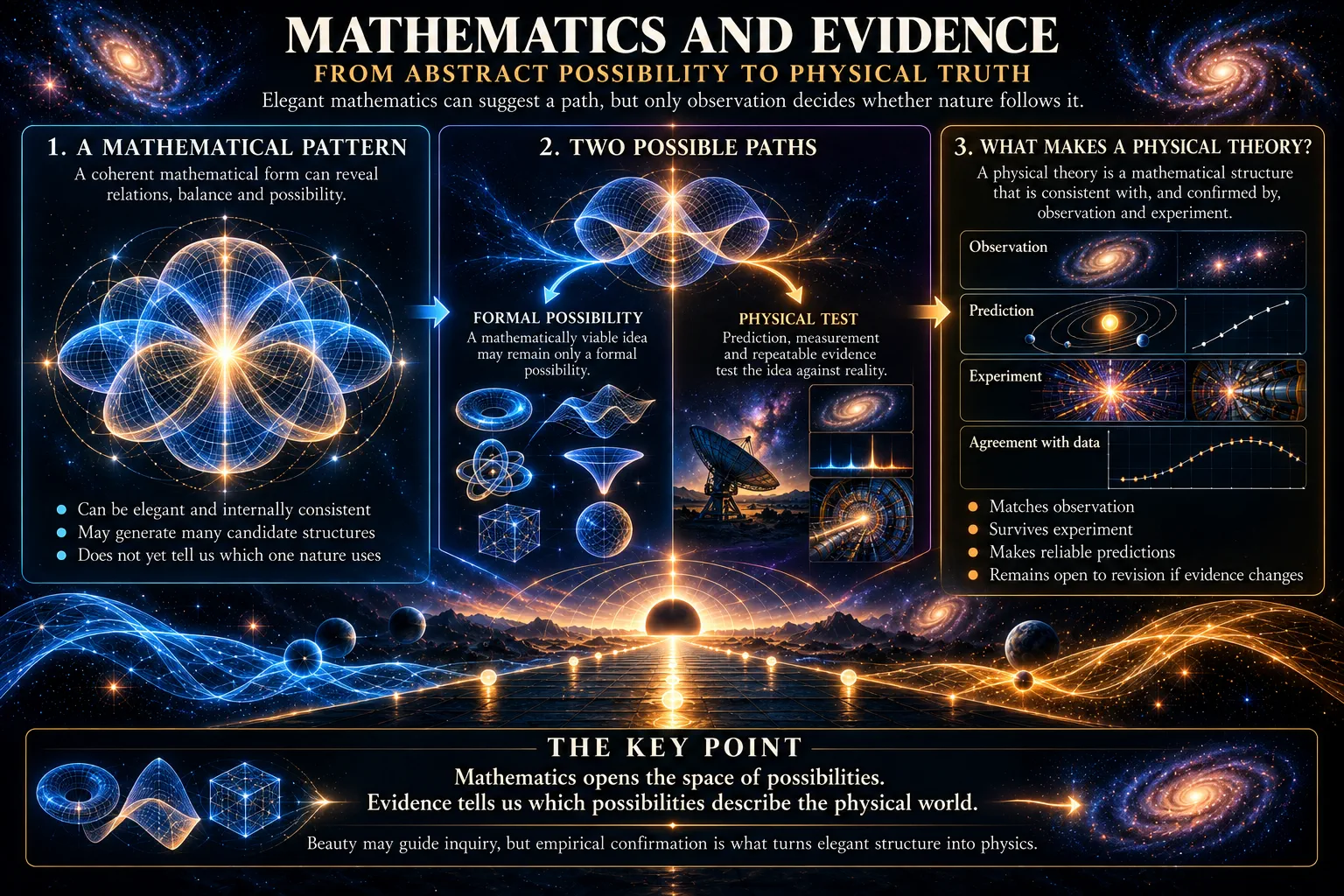 Mathematics and evidence: from abstract possibility to physical truth